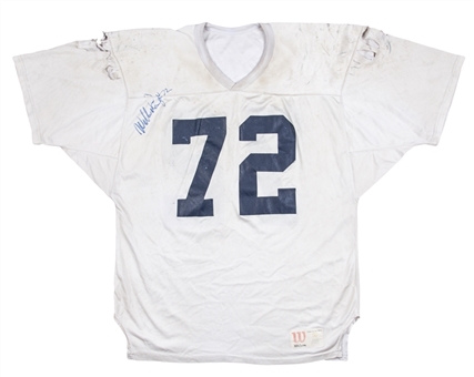 1980s William "Fridge" Perry Used and Signed Chicago Bears Practice Jersey with Incredible Use (MEARS)
